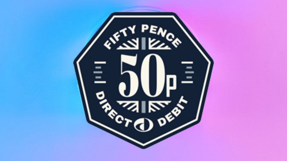 Fifty Pence Direct Debit logo